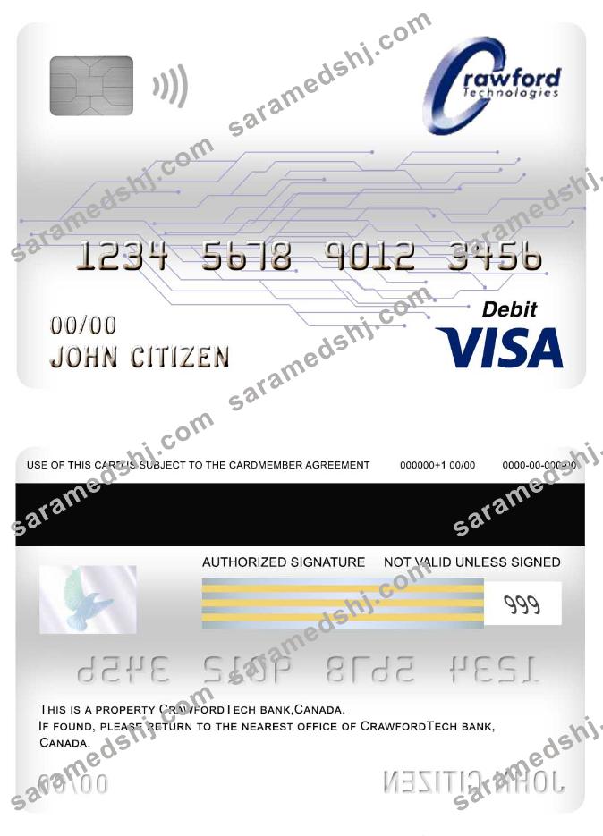 Canada Crawfordtech bank visa debit card
